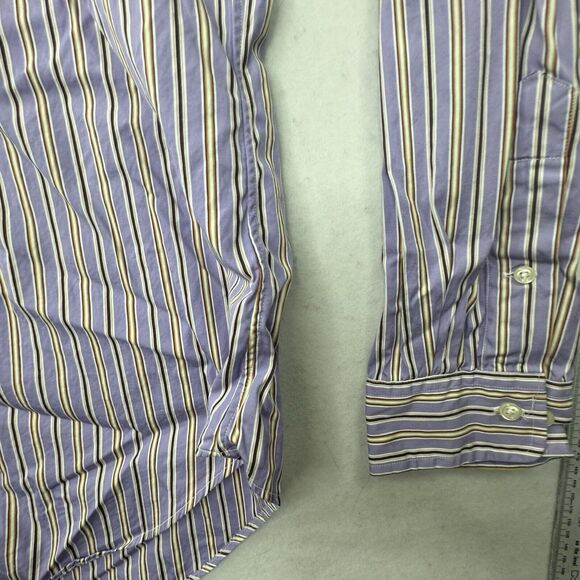 NEW 17‎ 36/37 Classic Fit Ralph Lauren Shirt Mens Long Sleeve Purple Striped - Picture 10 of 12